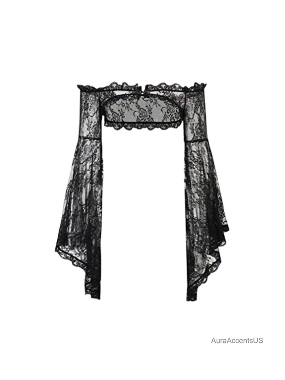 Lace Bolero Shrug Bell Sleeve Goth Cardigan for Women